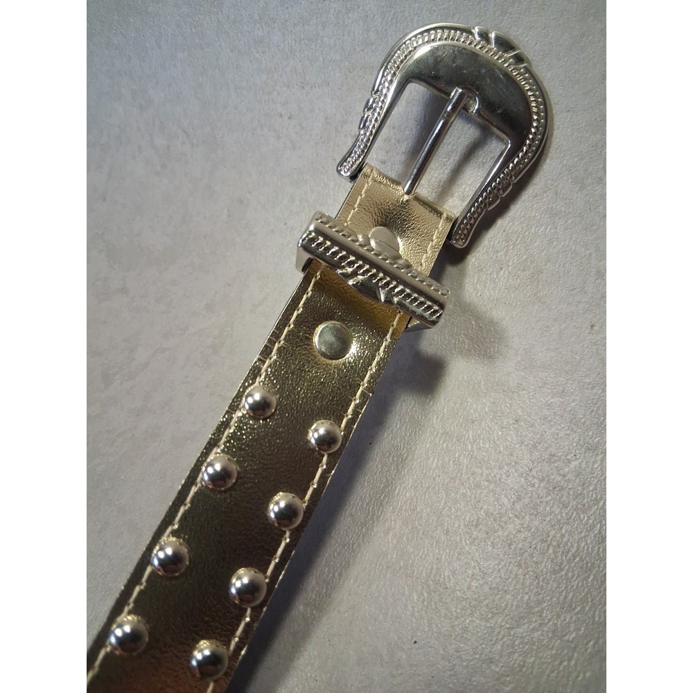 Vintage Prestige Western Womens Belt Studded Gold And Silver Tone 37"